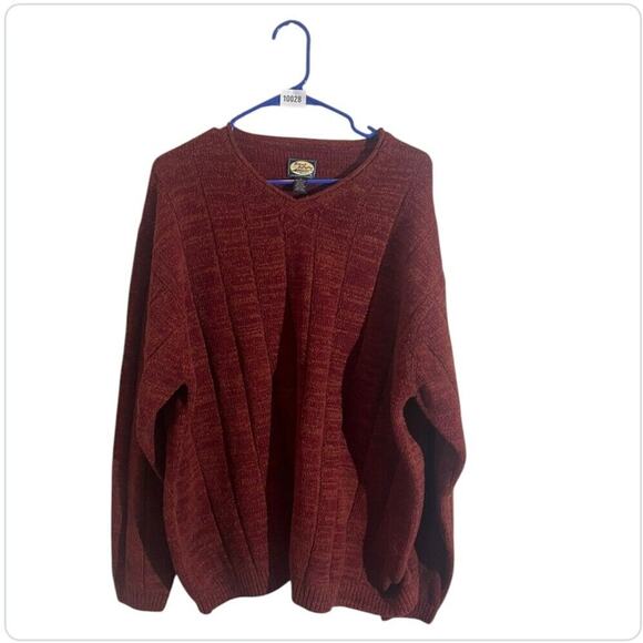 Vintage Tommy Bahama Sweater Wool & Silk V-Neck Pullover Mens Size XL Red - Picture 1 of 7